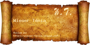 Wieser Ténia névjegykártya